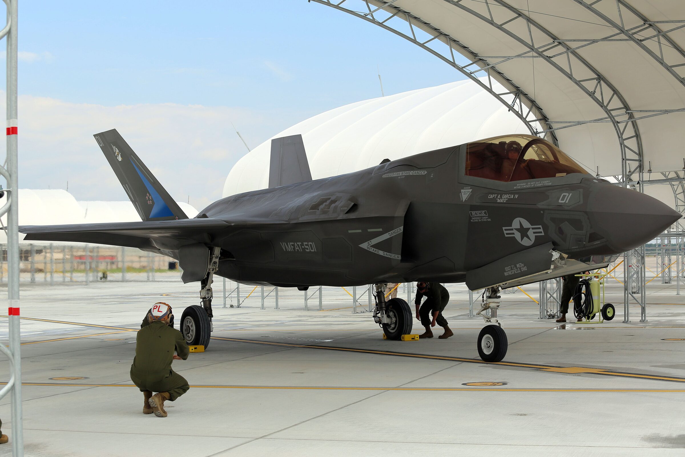 F-35B arriving at Marine Corps Air Station Beaufort