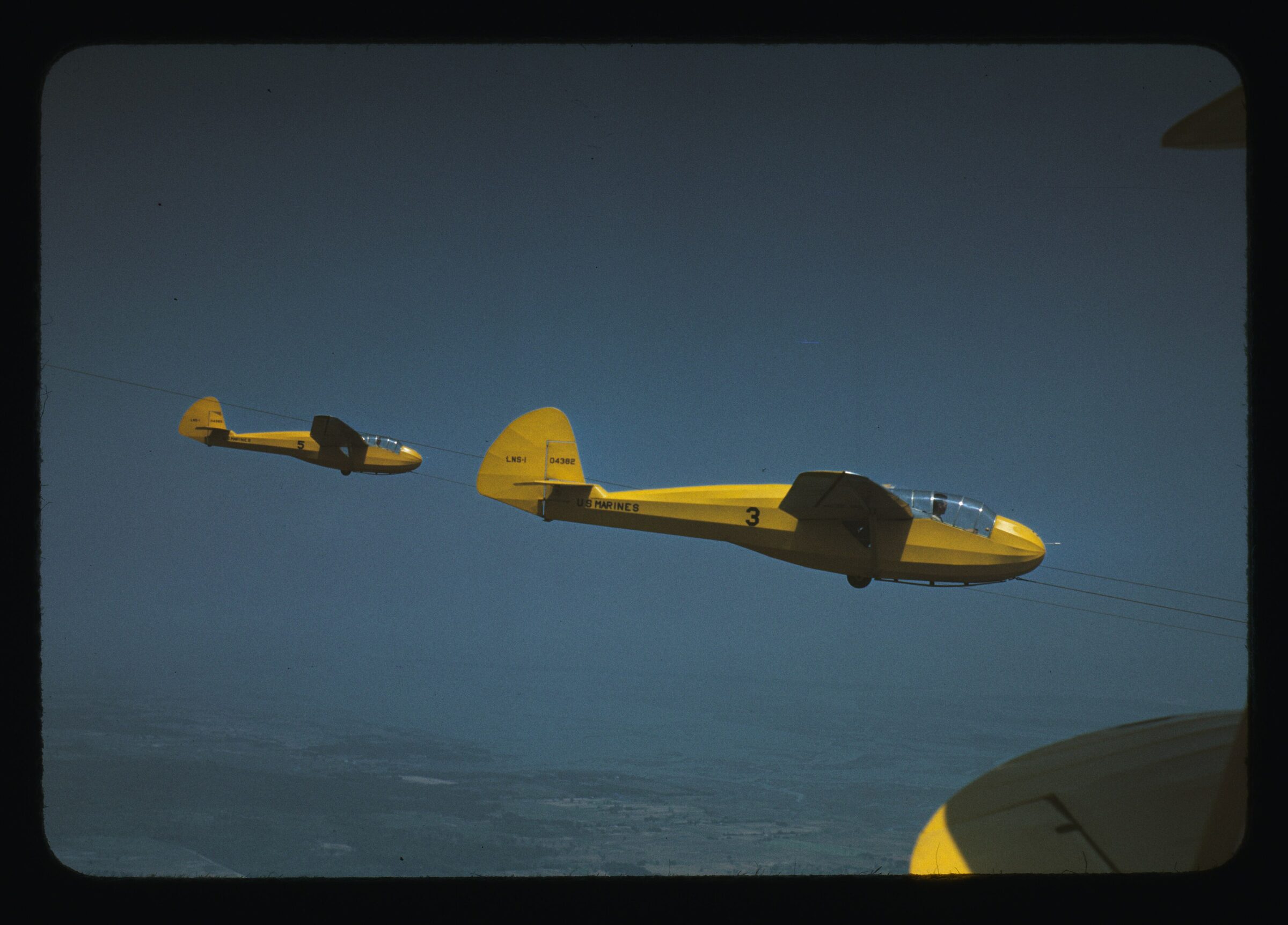 Marine gliders being towed from Page Field at Parris Island